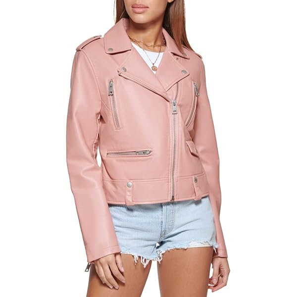Chamarra Motociclista Mujer Levi's Chamarra Piel Sintética Cafe