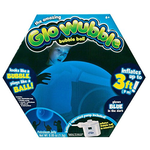 The amazing glo wubble bubble glows blue in the dark