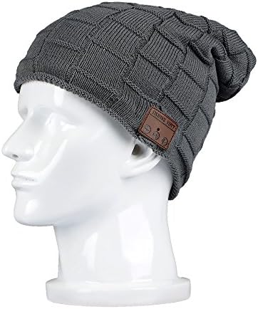 BearsFire Wireless Music Beanie Hat with Bluetooth Headphones Headset Earphone Speaker Mic Unisex Winter Warm Knit Hats Thick Skull Cap for Men Women