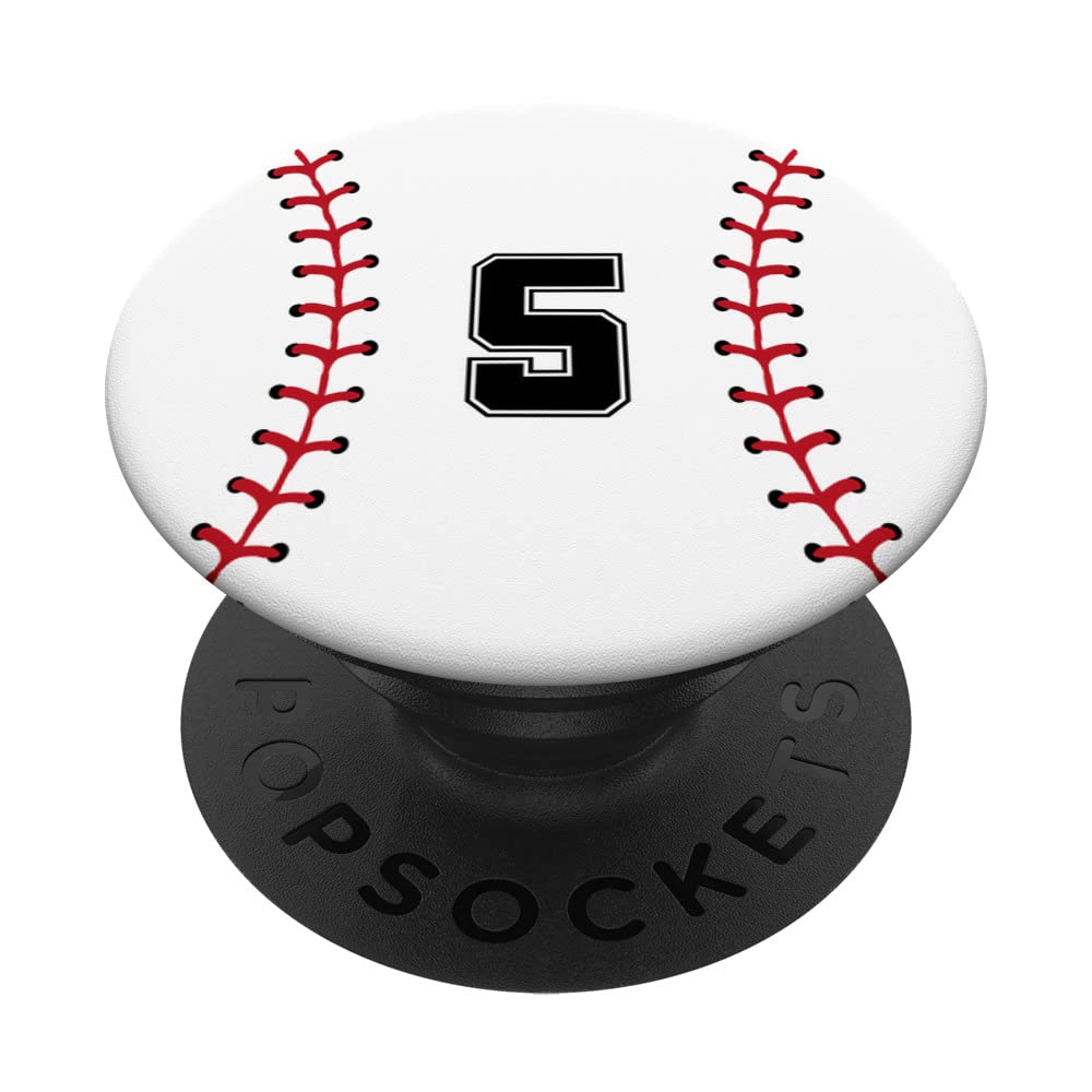 Number #5 Baseball Player Number 5 PopSockets Swappable PopGrip