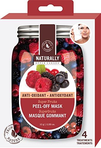 Naturally 983102B Gel Facial Masks, 4-Pack, Antioxidant Super Fruits, 4 Piece