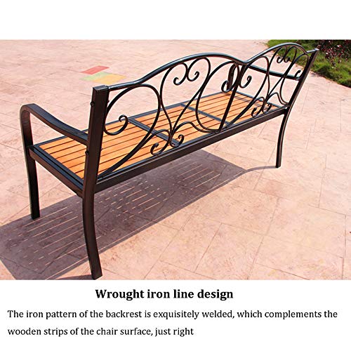 outdoor product 59-Zoll-Außenterrasse Gartenbank, Balkon Parkbank Mit Verstellbarem Mitteltisch, Veranda Sitz Mit… – Bild 7