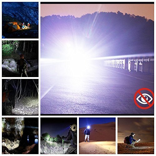 Best Led Headlamp Flashlight 10000 LM - New 2019 Bright Headlight Waterproof Hard Hat Light Head Lamp with Improved CREE Led Rechargeable Batteries for Camping Running Outdoor Security Light(Silver） - Thumbnail 7