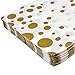 100 Gold Polka Dot Napkins Decorative White Gold Confetti Cocktail Paper Party Dessert Beverage Napkins Bulk for Christmas Birthday Bridal Baby Shower Occasions Wedding Anniversary Engagement Holiday