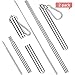 2 Set Portable Stainless Steel Straw Reusable Drinking Straws Telescopic Metal Straw with Cleaning Brush, Stainless Steel Carrying Case and Keychain