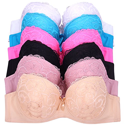 W l intimates 6-pack bras push up bra for women bra set, 34b