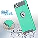 ULAK iPod Touch 5/6th Generation Case, Dual Layer Slim Protective Hybrid iPod Touch Case Hard PC Cover for Apple iPod Touch 5 6th Generation (Aqua Mint/Grey)