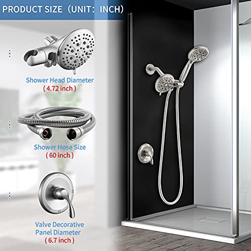 Shower Combo Set, HOMELODY Shower Head System with Valve High Pressure