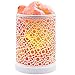 buways Salt Lamp with Modern White Metal Basket, Natural Himalayan Salt Light with UL Cord, On/Off Switch and Bulbs for Air Purifying and Home Decoration (4.75’’X6.2”X4.75’’, 4 – 4.4 lbs)