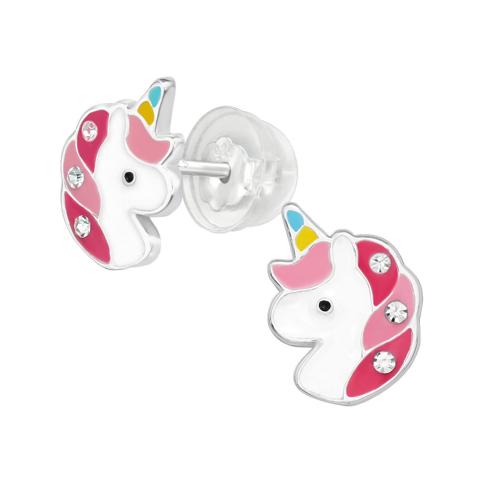 925 Sterling Silver Unicorn Stud Earrings for Women & Girls – Cute Fantasy Jewellery Gift Boxed