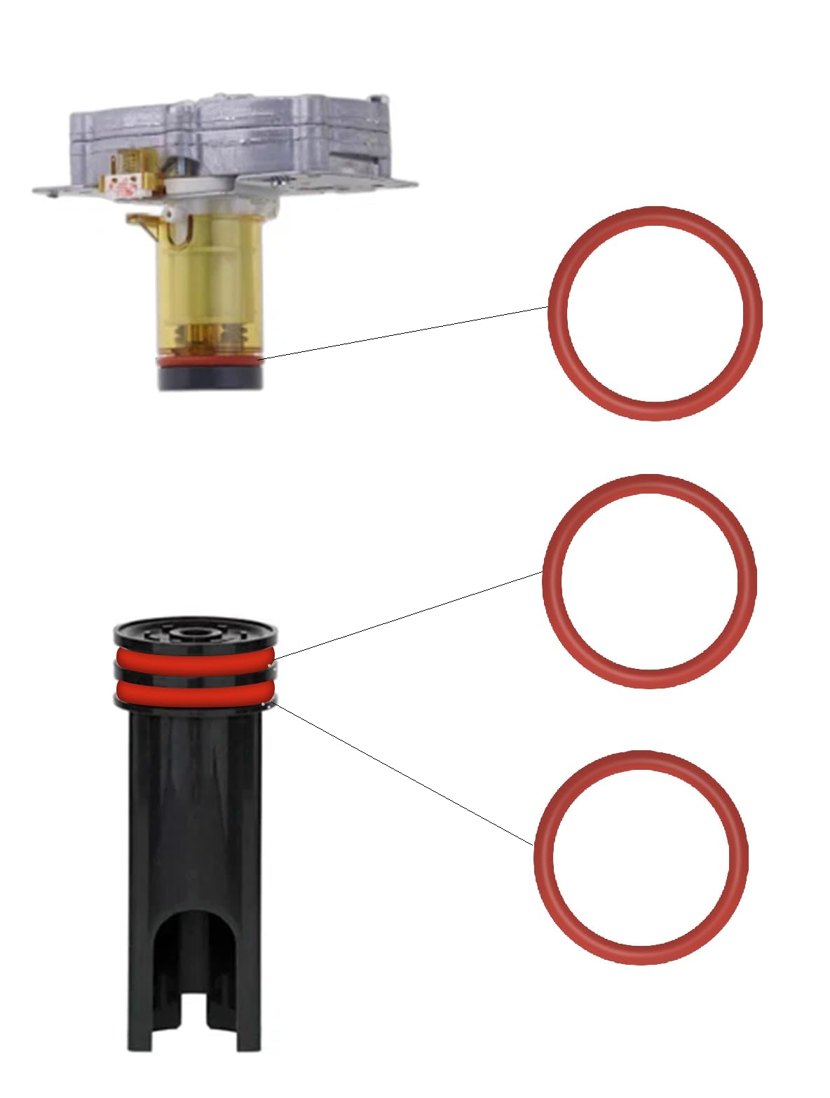 BremerLuft 3 x O-ring compatible with Delonghi EABI EAM ECA ECAM ESAM EPAM ETAM AEG Philips for the brewing unit brewing group pressing piston and thermoblock