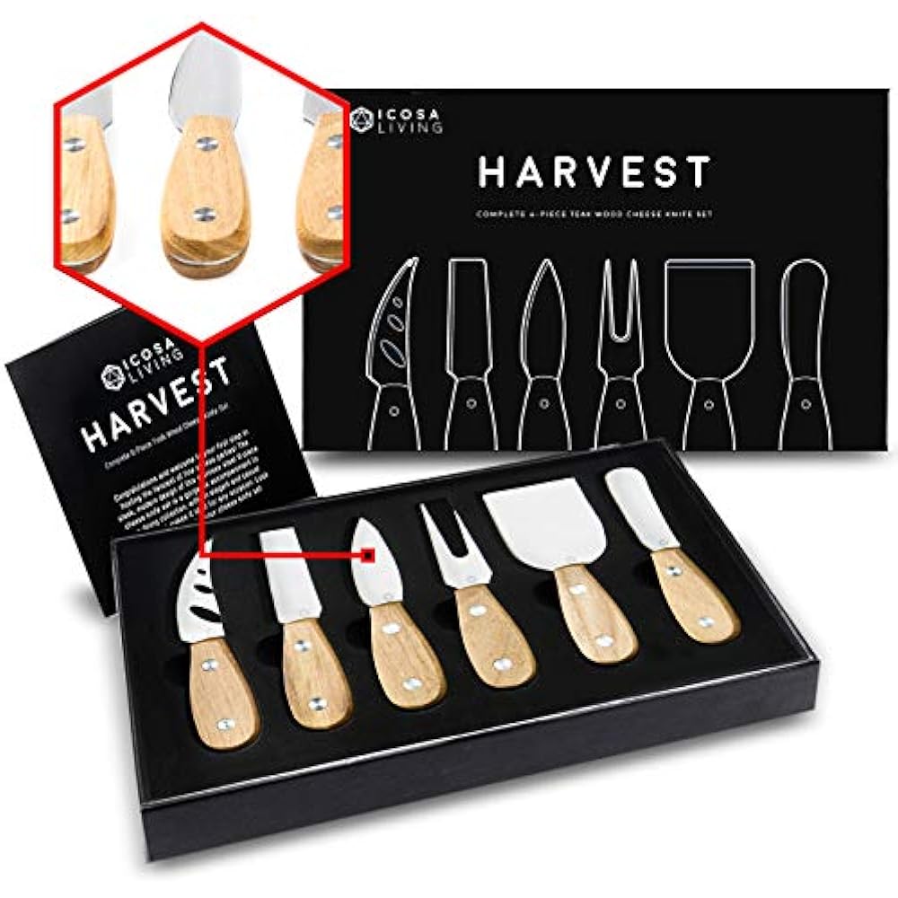 HARVEST Premium 6Piece Cheese Knife Set Complete Stainless Steel