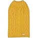 Blueberry Pet Classic Wool Blend Cable Knit Pullover Dog Sweater in Mustard, Back Length 12