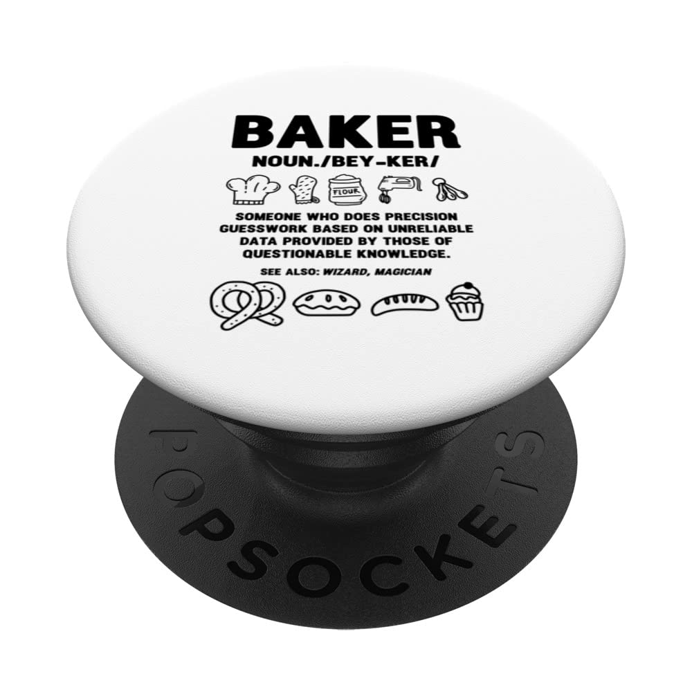 Baker Graphic Cake Baker Confectioner Cupcake Biscuit Pastry PopSockets Swappable PopGrip