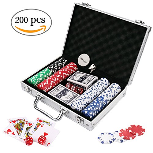 Buy Casino Poker Chips Set, DOUBLEFUN Heavy Duty 11.5 Gram Clay Striped