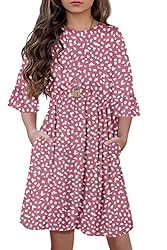 HOSIKA Girls Long Sleeve Dress Vintage Floral