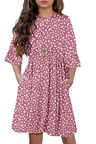HOSIKA Girls Long Sleeve Dress Vintage Floral