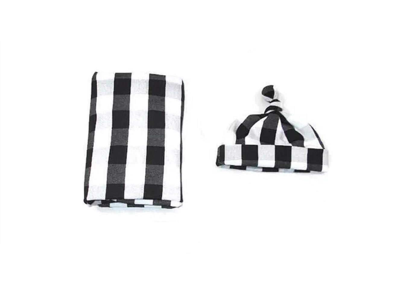Copper Robin Black And White Buffalo Check Plaid Swaddle Blanket And Hat Set Large Baby Blankets For Boys Baby Boy Blankets Unisex White Black Plaid Prime Buy Online In Aruba At Aruba Desertcart Com Productid