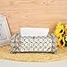 Anferstore Crystal Tissue Box Cover Rectangular-Decorative Tissue Box Cover Tissue Holder-Crystal Napkins Container-for Elegant Décor(7.87” x 4.6” x 3.75”) (Silver, Round)