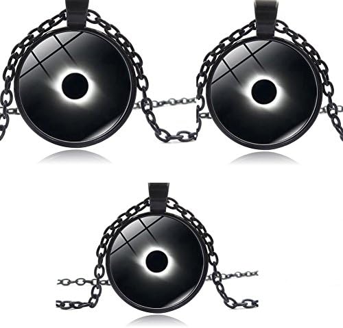 Fashion Necklace Unisex Solar Eclipse Necklace Souvenir Galaxy Jewelry Outer Space Sun Collares by Elrido (Black3)