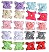 Qandsweet Baby Girl's Barefoots Sandals Flower (10pack) (10 Pairs Chiffon)