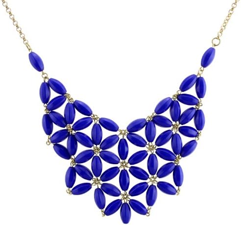 Chunky Cluster Party Statement Necklace - Dark Blue (Jcn20)
