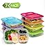 Meal Prep Containers 7-16 Pack Bento Lunch Boxes - 3 Compartment Food Storage Container with Lids (Colorful, 7-3)