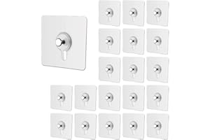 Adhesive Picture Hangers 30 Pack Transparent Wall Hooks Drill Free Nail Free Photo Frame Holders 60x60mm with 9.5mm Gourd Pin