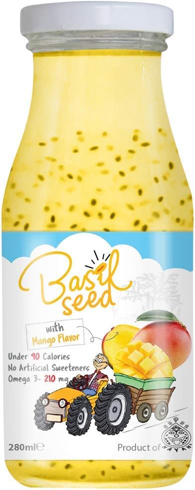 Mayan Basil Seed Fruit Drinks (4 Pack - Mango Flavor)