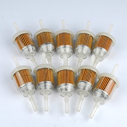 Poweka Pack of 10 Fuel Filter for Kohler 25 050 22-S John Deere AM116304 Exmark 109585 Bobcat 38666 Onan 149-2206-01 Gravely 21541500 Toro 98021 Stens 120 436