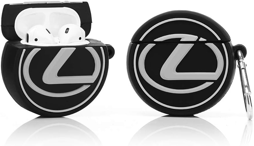 LKDEPO Airpods Silicone Case Cover and Skin Kits with Keychain Compatible for Airpods 1&2 (3D Car Logo Pattern) (Stylish Designer Designed for Teens Boys and Man)