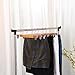 Ollieroo 10PK High Grade Solid Gugertree Wooden Pants Skirt Hangers Wood Trouser Slacks Hangers with Polished Chrome Hook and Adjustable Chrome Clips