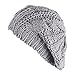 FUNOC Women Ladies Baggy Beret Chunky Knit Knitted Braided Beanie Hat Ski Cap