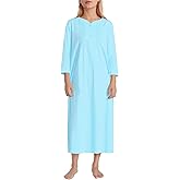 Latuza Women's Cotton Nightgown 3/4 Sleeve Soft Night Gown with Pockets