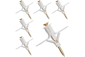 20 Pcs Drywall Anchor Kit - Grey Drywall & Hollow-Wall Anchor Assortment - Nylon & Plastic - Wall Anchor Hooks & Screws