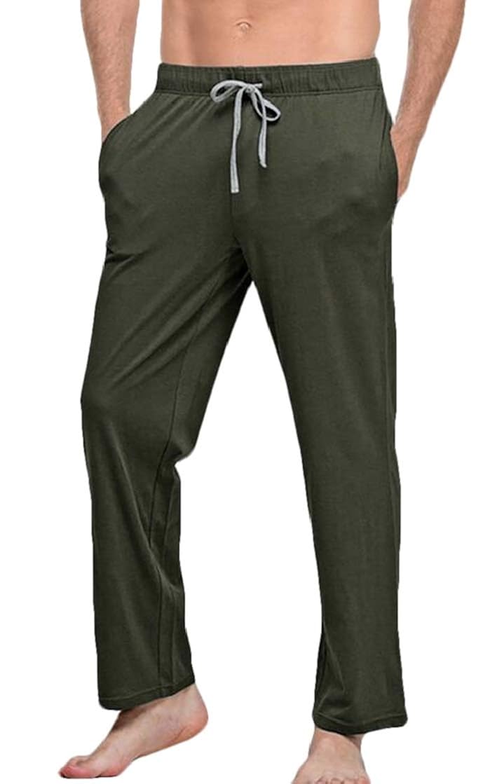 Buy MK988 Men's Cotton Elastic Waist Lounge Wear Loose Fit Cozy Pajama