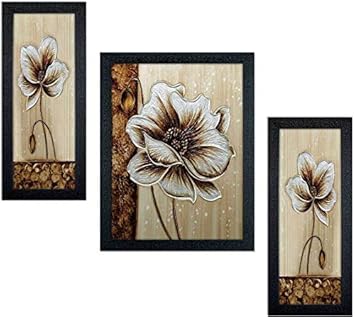 Incredible Flower Framed Painting (Wood, 15 cm x 3 cm x 38 cm, Set of 1, Textured UV Reprint)