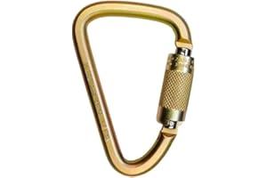 WestFall Pro 7400 4 7/8 in Steel Carabiner, ANSI 45kN Heavy Duty Auto Twist Lock Carabiner Clip, Construction, Tower Climbing, Utility Fall Protection