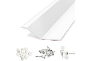 Elvone Garage Door Seal Top and Sides, 40 FT Universal TPE Weather Stripping Trim Weatherproofing Seal with Nails and Lids in White
