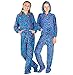 Footed Pajamas - Family Matching Blue Leopard Hoodie Onesies for Boys, Girls, Men, Women and Pets (Infant - XLarge (Fits 12-18mos.))