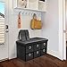 Sorbus Storage Ottoman Bench with 6 Drawers – Collapsible Folding Bench Chest with Cover – Perfect for Entryway, Bedroom, Cubby Drawer Footstool, Contemporary Faux Leather (Black)