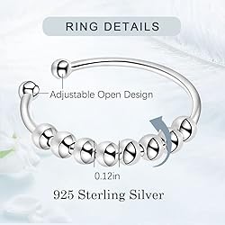 Vito Sterling Silver Fidget Anxiety Ring for