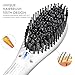 Hair Straightening Brush, Oak Leaf 2-in-1 Ceramic Heating Iron Hair Detangling Straightener Brush Electric Comb, Anti-Scald, White