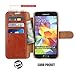 Galaxy S5 Case Wallet,Mulbess [Layered Dandy][Vintage Series][Coffee Brown] - [Ultra Slim][Wallet Case] - Leather Flip Cover With Credit Card Slot for Samsung Galaxy S5 SV i9600