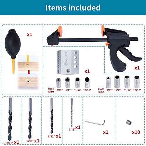 Muzata Upgraded Drill Guide for Cable Railing Lag Screw Kit Wood Post