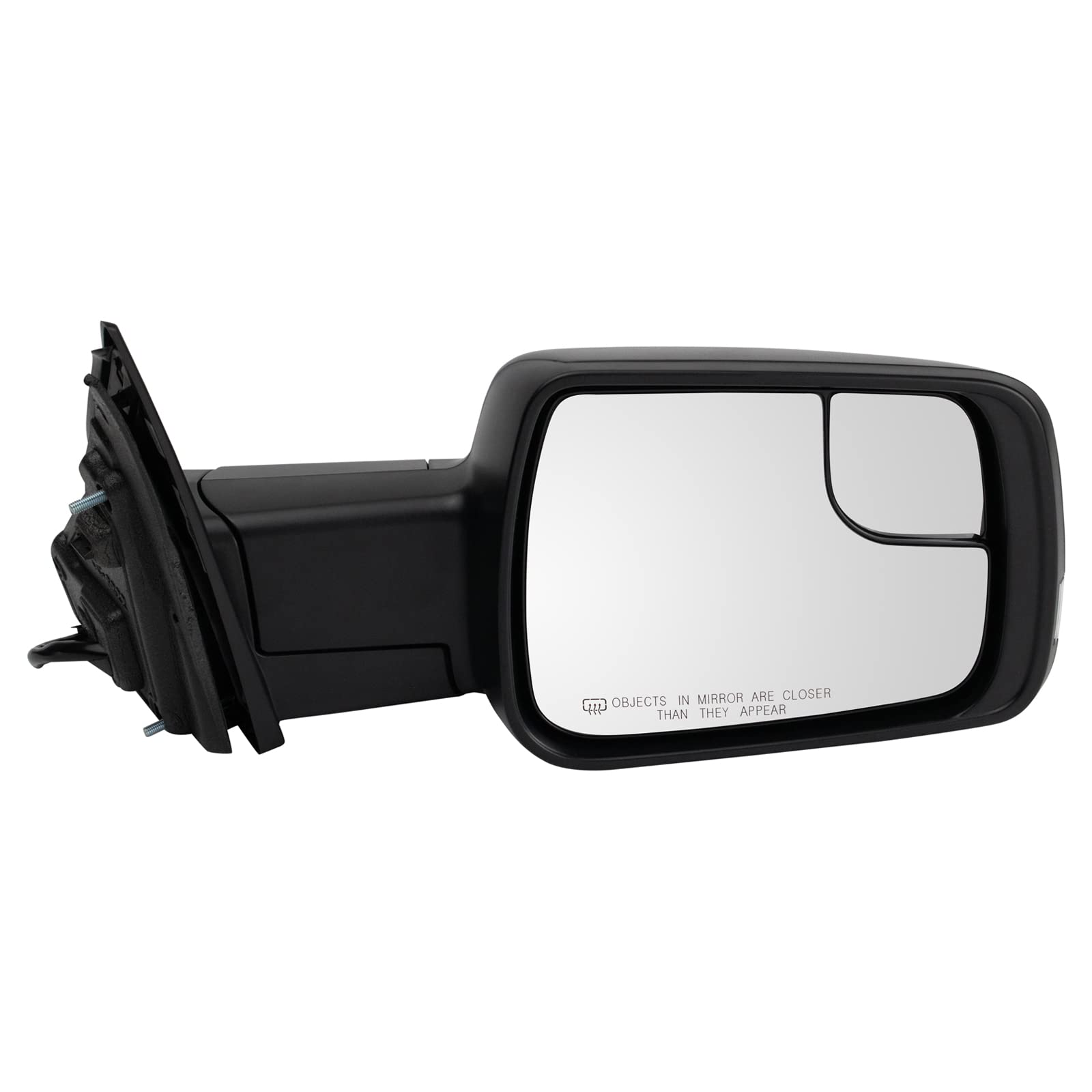 TRQ Passenger Side Power Folding Mirror Heated Memory Textured Black with Puddle Light Compatible with 2019-2022 Ram 1500 CH1321474 Image