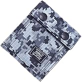 JEMINAL Camo Bifold Wallet for Men Thin Nylon Vertical Wallet with Cash Zipper Pocket Grey