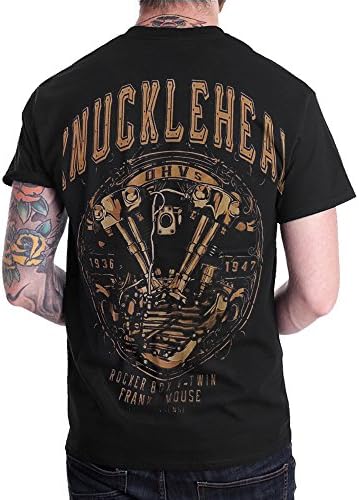 Knucklehead Engine Rocker Box Motorcycle Biker Men T Shirt Short sleeve Black (3X-Large)