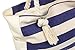 Malirona Large Beach Travel Tote Bag Canvas Shoulder Bag with Cotton Rope Handle (Blue Stripes)