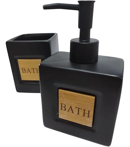 Mimo Style Conjunto Banheiro Bath 2 Pçs na Cor Preta